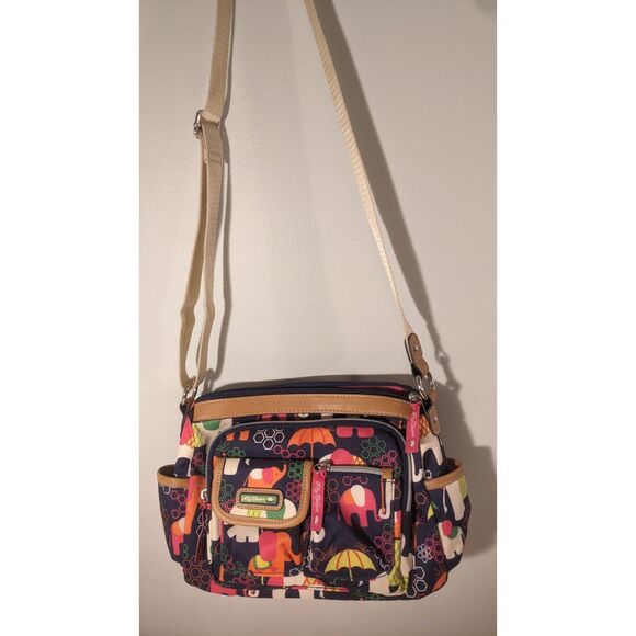 Lily Bloom Shoulder or Crossbody, Multi-Zippered Pockets Bag - Picture 1 of 7